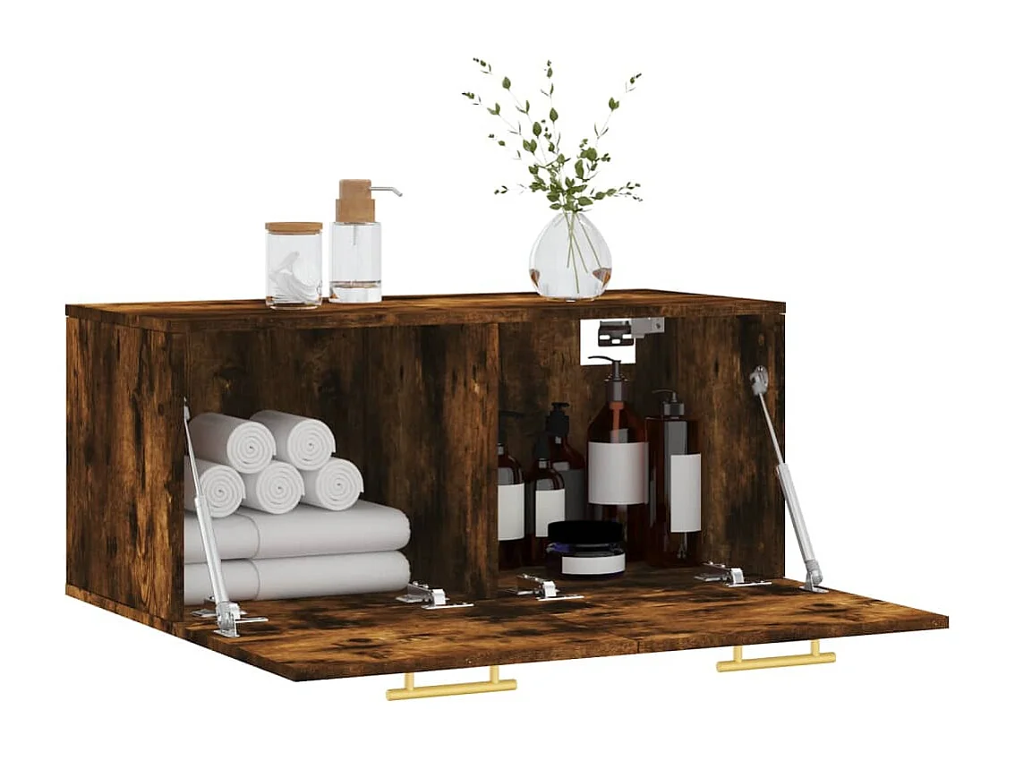 Wandschrank,Wandhängeschrank Räuchereiche 80x36,5x35 cm Holzwerkstoff -gkd406032