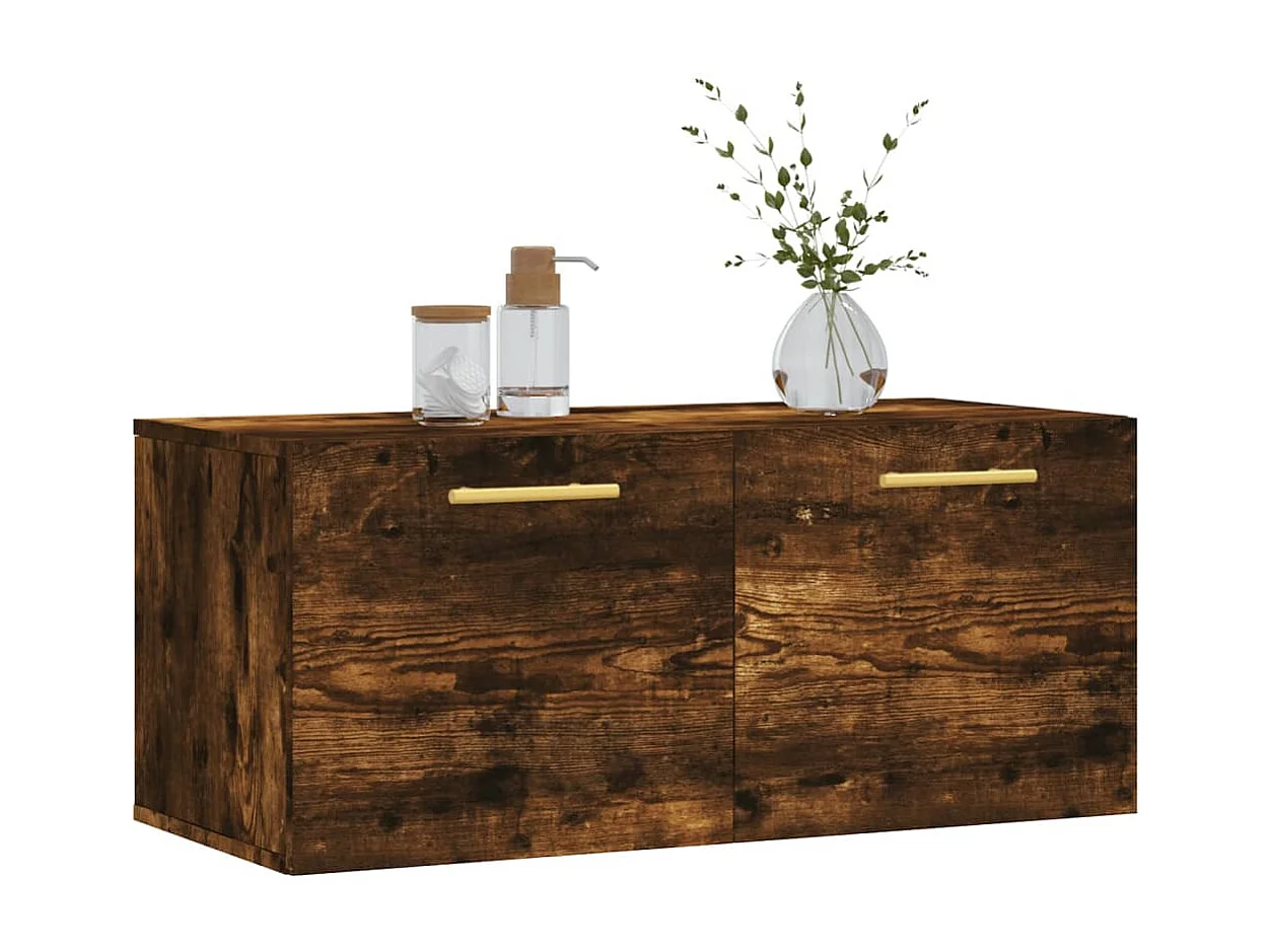 Wandschrank,Wandhängeschrank Räuchereiche 80x36,5x35 cm Holzwerkstoff -gkd406032