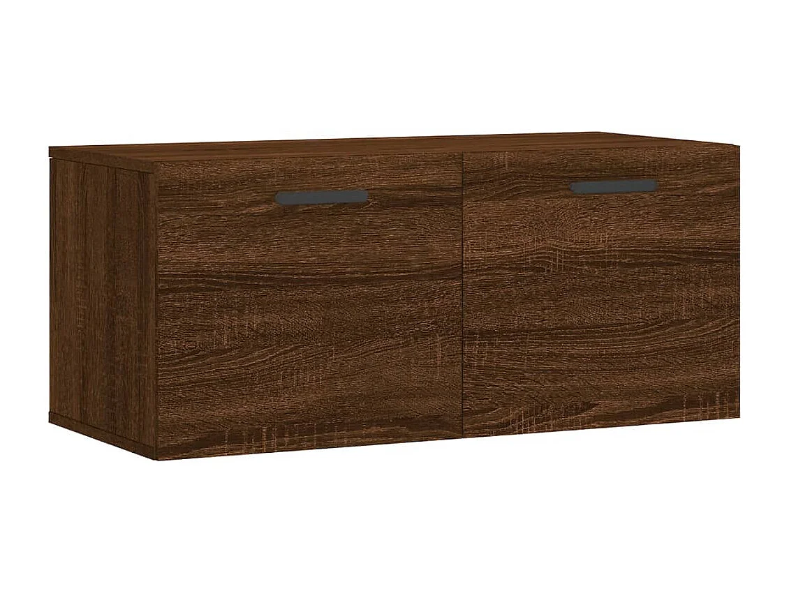 Wandschrank,Wandhängeschrank Braun Eichen-Optik 80x36,5x35 cm Holzwerkstoff -gkd924597