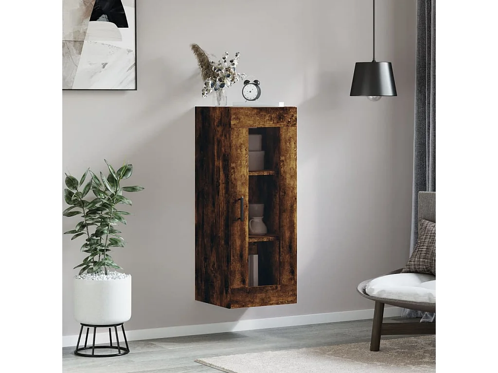 Wandschrank,Wandhängeschrank Räuchereiche 34,5x34x90 cm -gkd834721