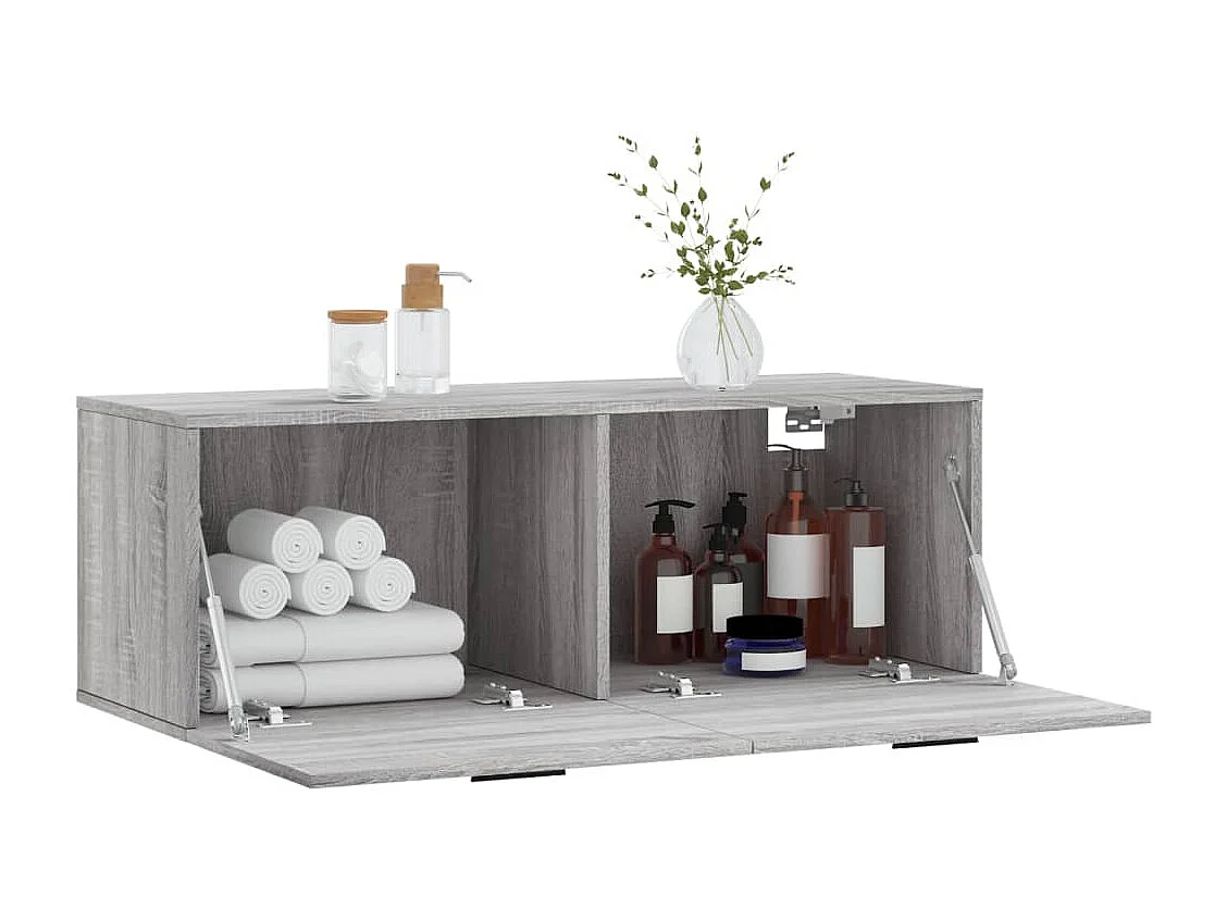 Wandschrank,Wandhängeschrank Grau Sonoma 100x36,5x35 cm Holzwerkstoff -gkd65388