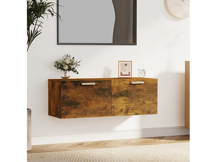 Armadio Salvaspazio In Legno Rovere Fumo - 100x32,5x35 Cm Per Esterno/Interno - Foto 5