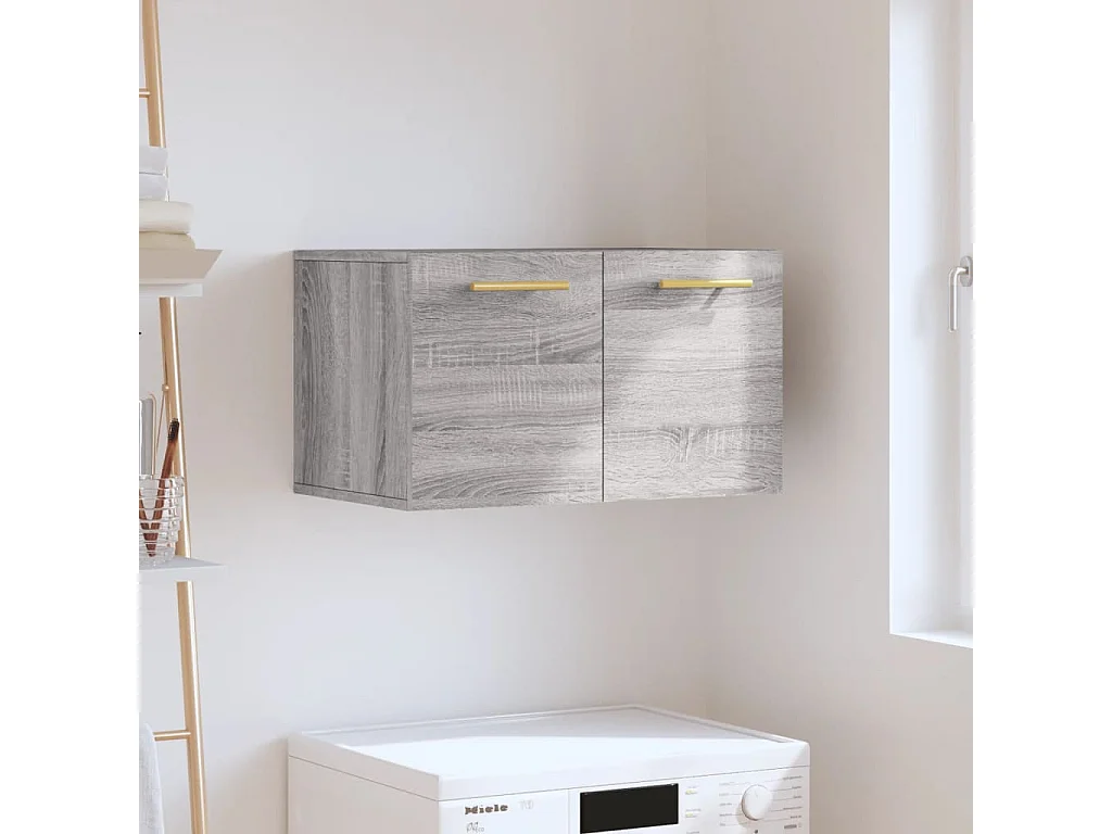 Wandschrank,Wandhängeschrank Grau Sonoma 60x36,5x35 cm Holzwerkstoff -gkd870629