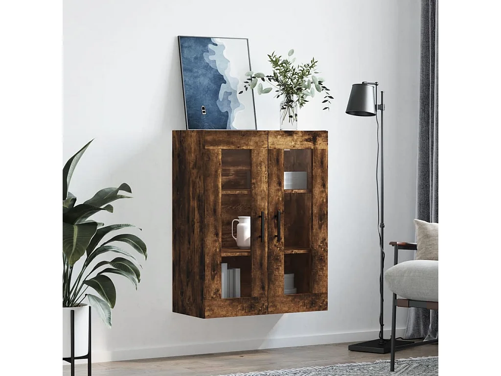 Wandschrank,Wandhängeschrank Räuchereiche 69,5x34x90 cm -gkd359430