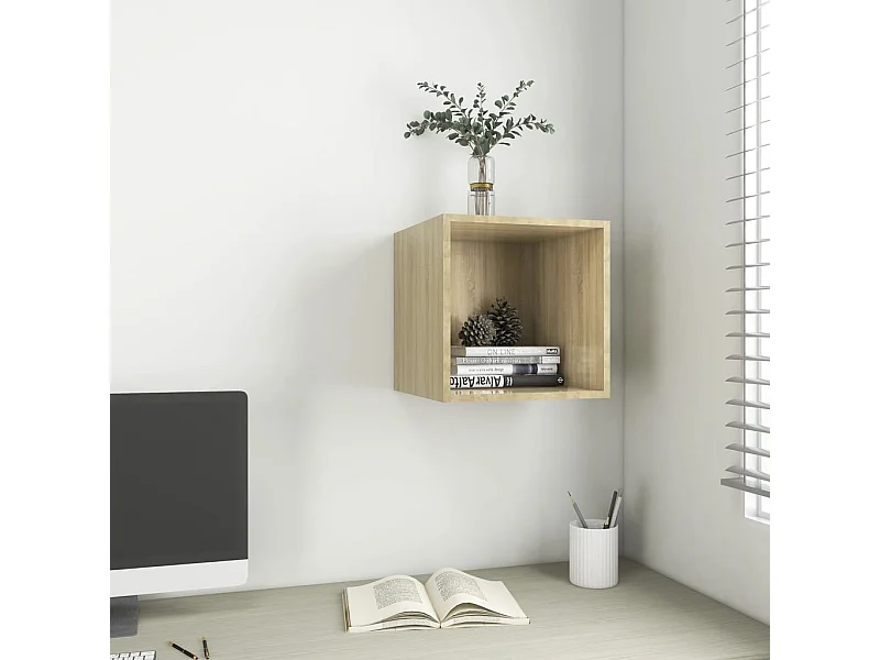 Wandschrank,Wandhängeschrank Sonoma-Eiche 37x37x37 cm Holzwerkstoff -gkd187475