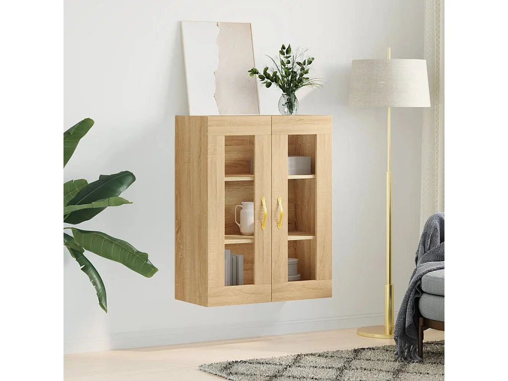 Wandschrank,Wandhängeschrank Sonoma-Eiche 69,5x34x90 cm -gkd22345