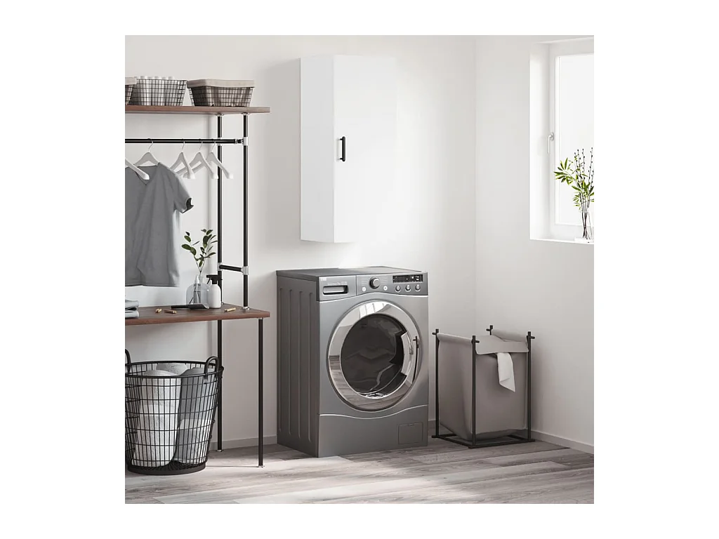 Wandschrank,Wandhängeschrank Weiß 34,5x34x90 cm -gkd509700