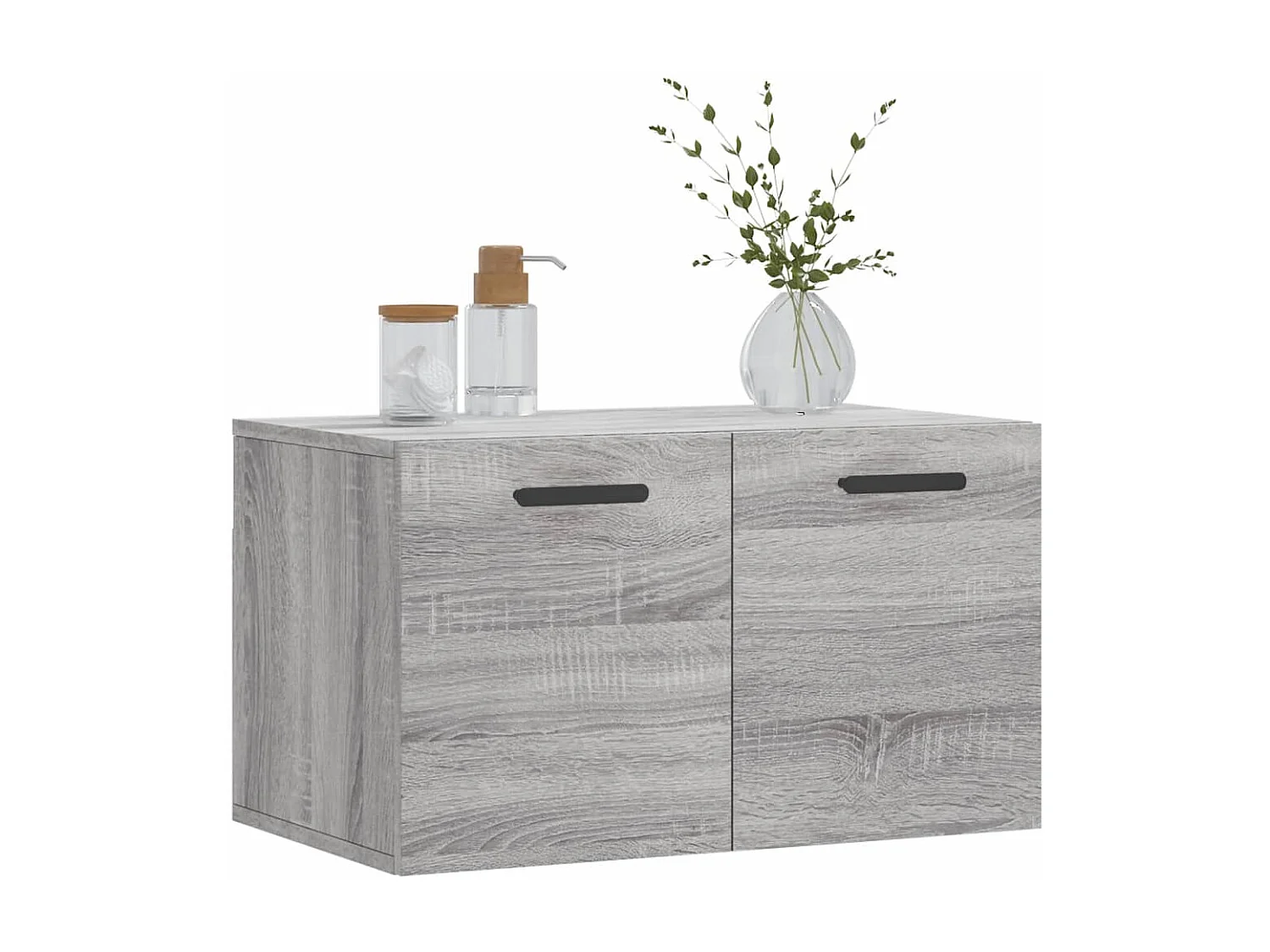 Wandschrank,Wandhängeschrank Grau Sonoma 60x36,5x35 cm Holzwerkstoff -gkd500893