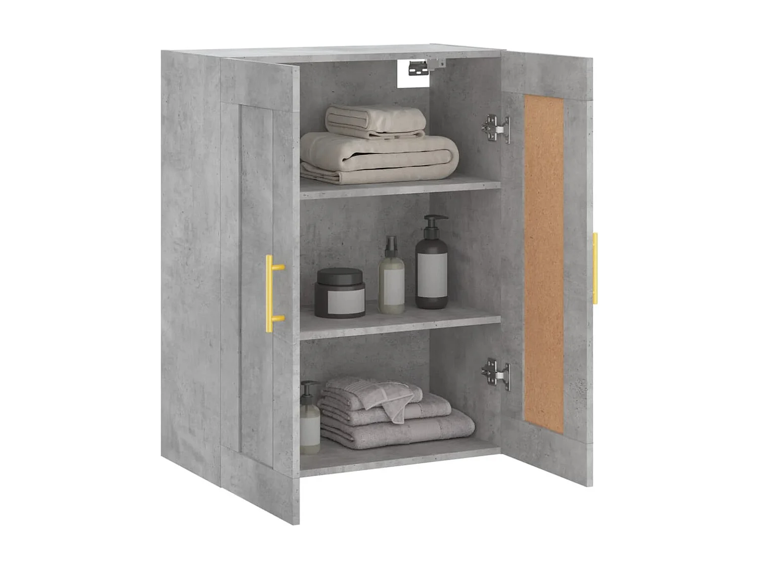 Wandschrank,Wandhängeschrank Betongrau 69,5x34x90 cm Holzwerkstoff -gkd93668