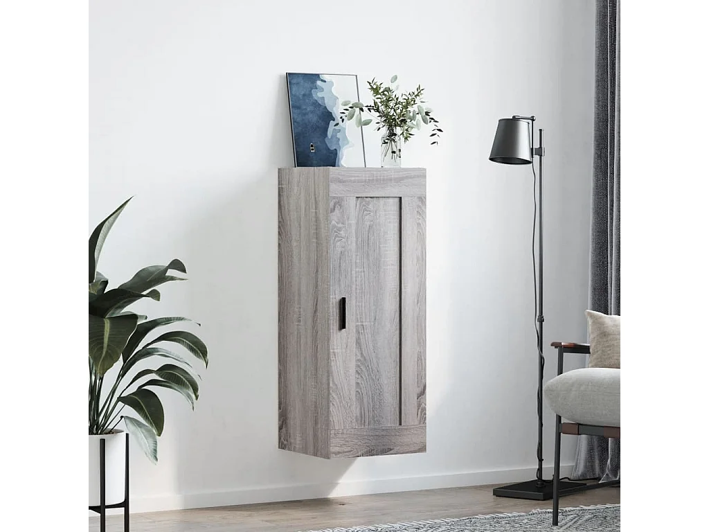 Wandschrank,Wandhängeschrank Grau Sonoma 34,5x34x90 cm Holzwerkstoff -gkd242306
