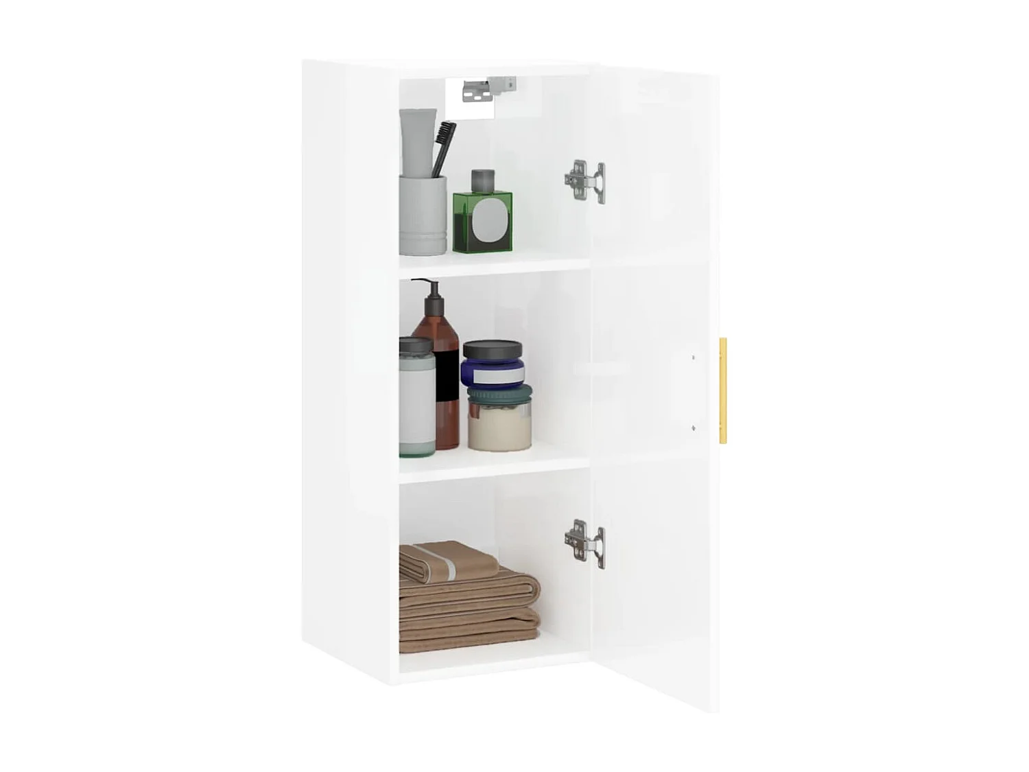 Wandschrank,Wandhängeschrank Hochglanz-Weiß 34,5x34x90 cm -gkd129228