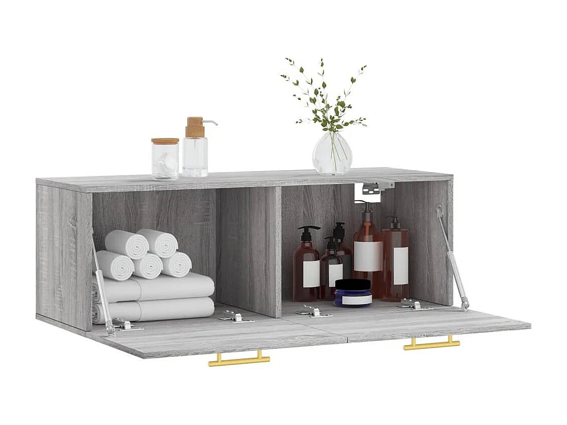 Wandschrank,Wandhängeschrank Grau Sonoma 100x36,5x35 cm Holzwerkstoff -gkd966824