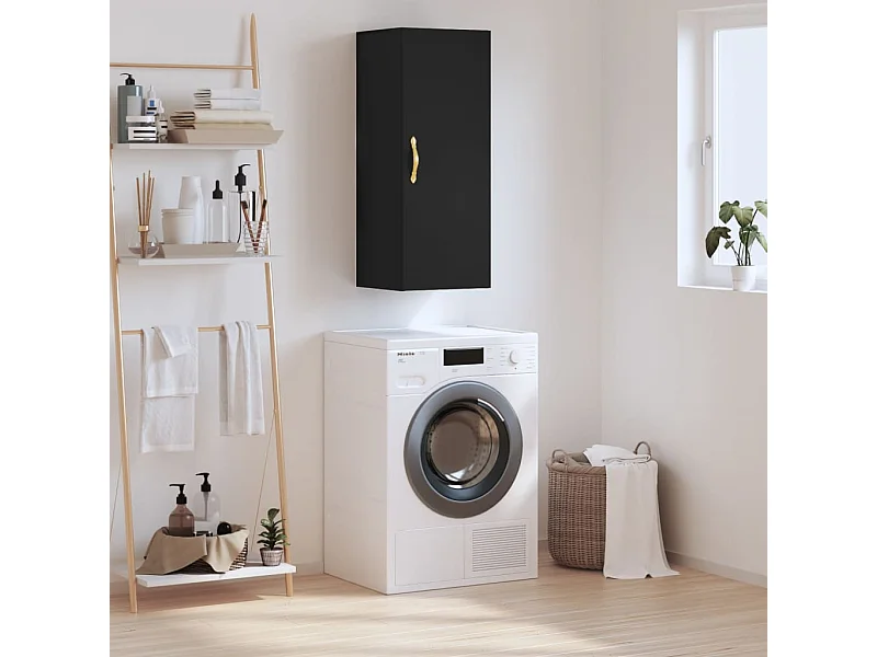 Wandschrank,Wandhängeschrank Schwarz 34,5x34x90 cm -gkd438539