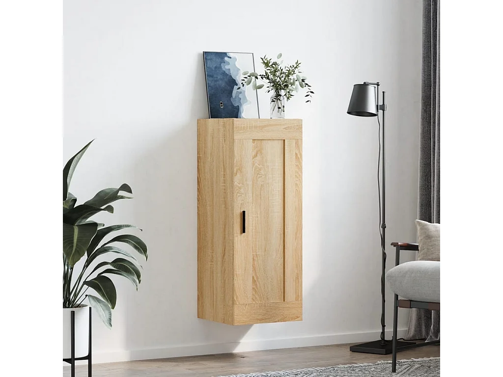 Wandschrank,Wandhängeschrank Sonoma-Eiche 34,5x34x90 cm Holzwerkstoff -gkd405217
