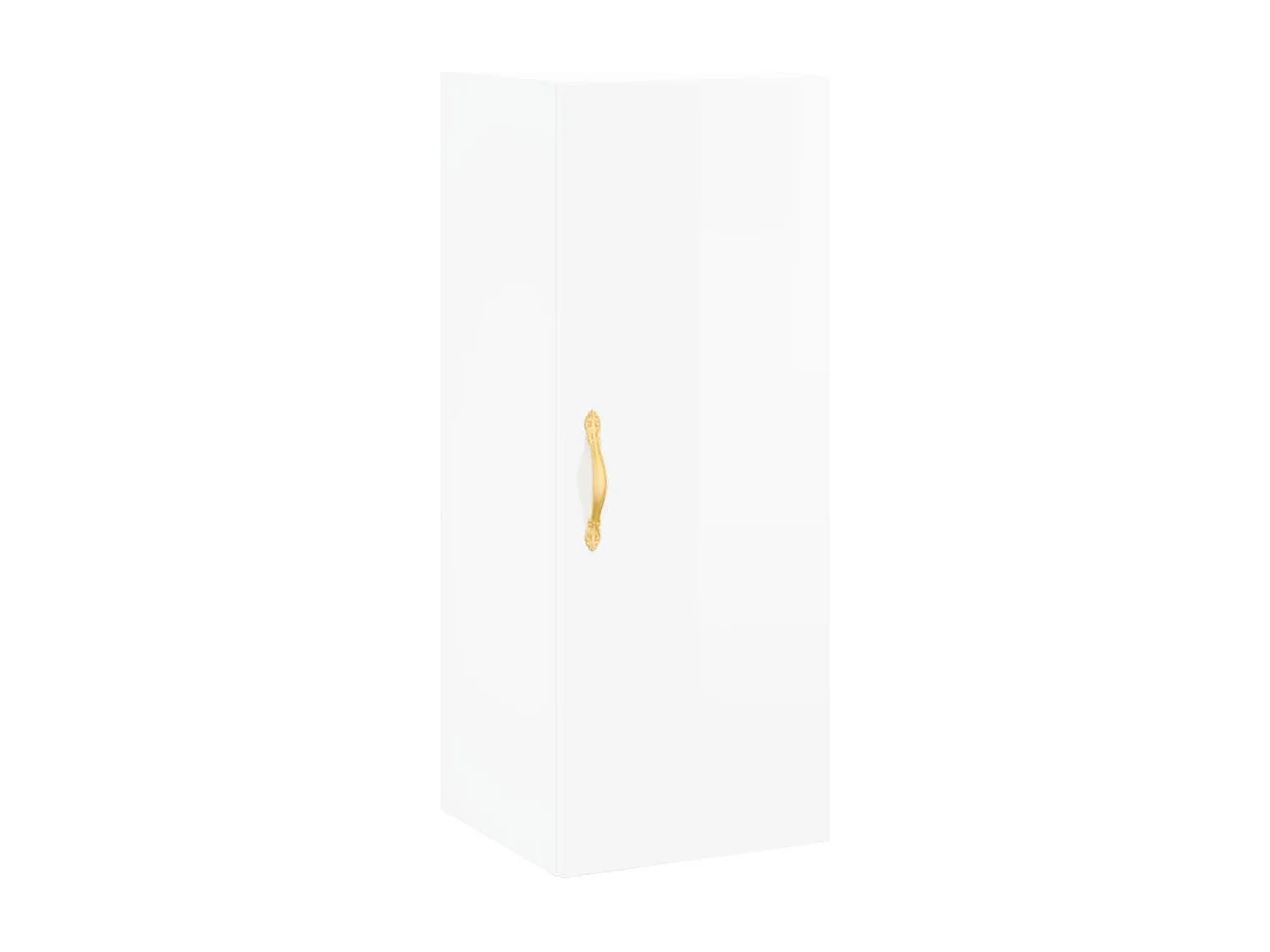 Wandschrank,Wandhängeschrank Hochglanz-Weiß 34,5x34x90 cm -gkd588667