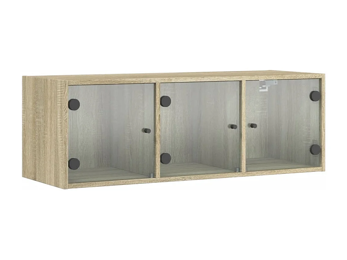 Wandschrank,Wandhängeschrank mit Glastüren Sonoma-Eiche 102x37x35 cm -gkd277342