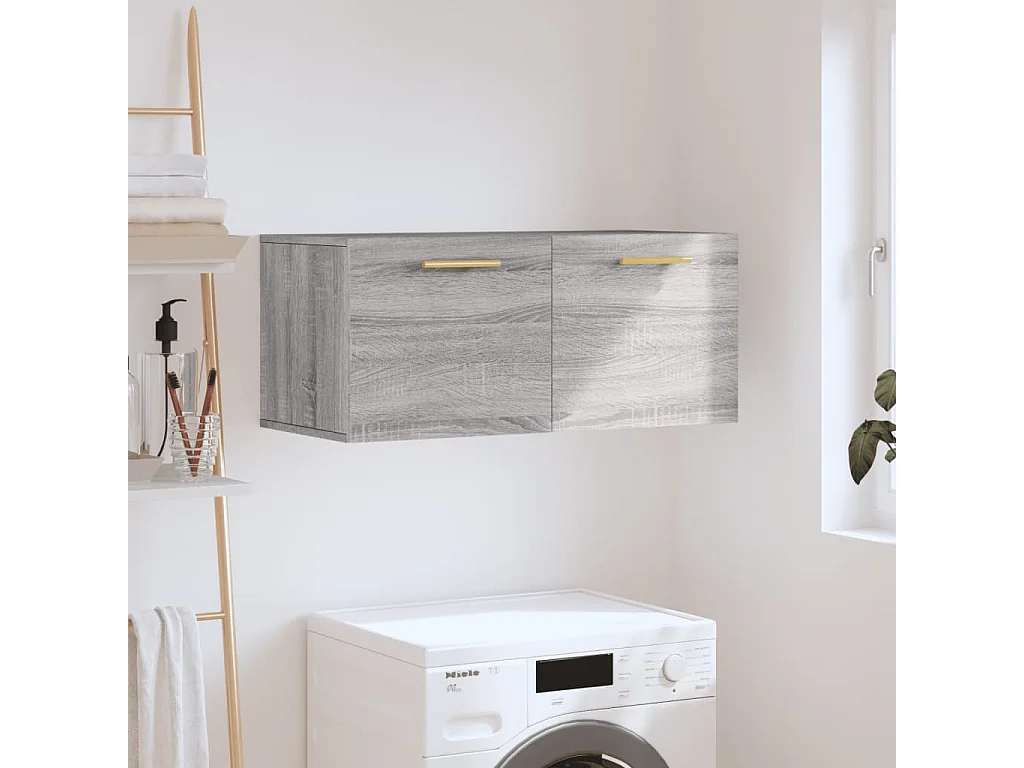 Wandschrank,Wandhängeschrank Grau Sonoma 80x36,5x35 cm Holzwerkstoff -gkd411472