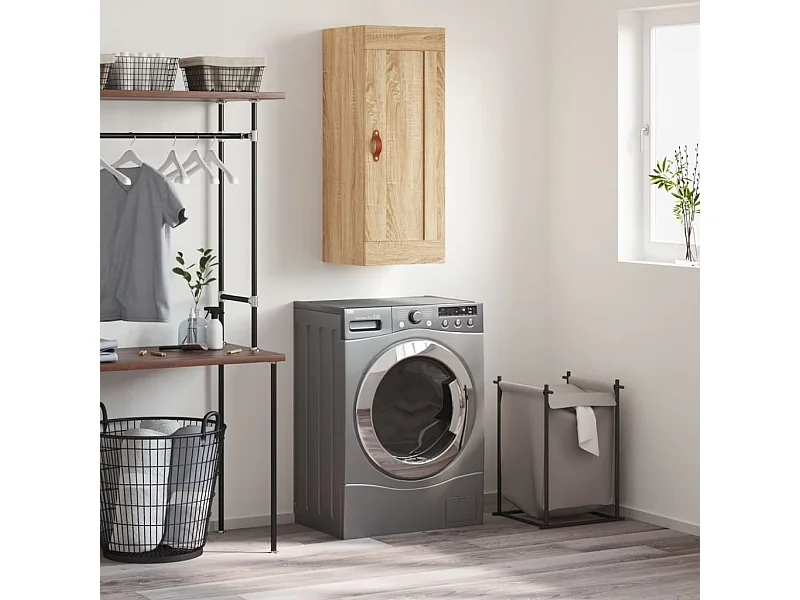 Wandschrank,Wandhängeschrank Sonoma-Eiche 34,5x34x90 cm Holzwerkstoff -gkd439011