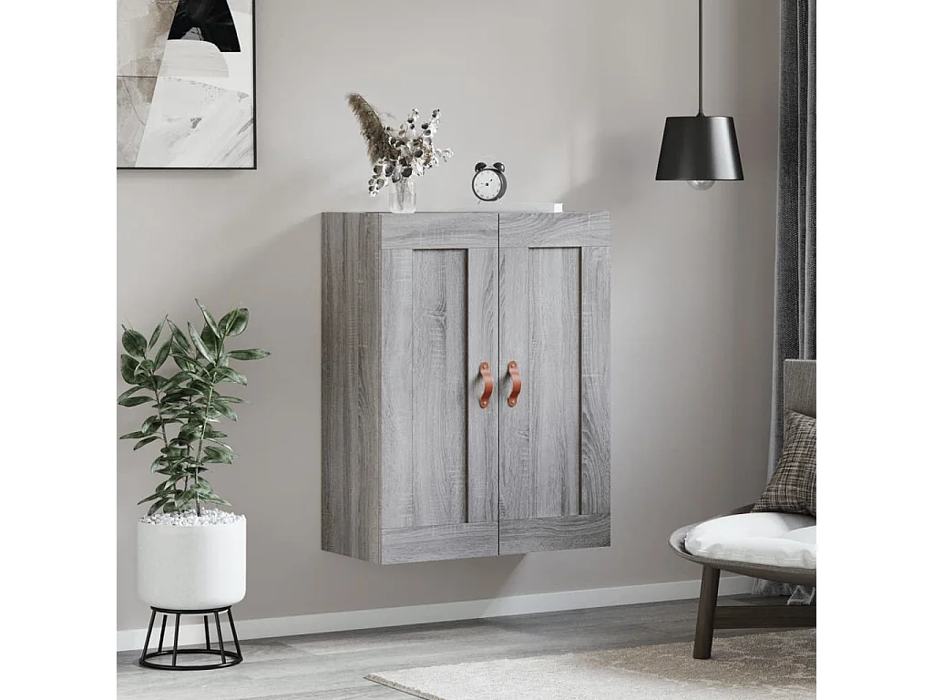 Wandschrank,Wandhängeschrank Grau Sonoma 69,5x34x90 cm Holzwerkstoff -gkd995795