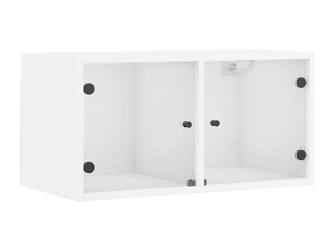 Wandschrank,Wandhängeschrank mit Glastüren Weiß 68,5x37x35 cm -gkd958067