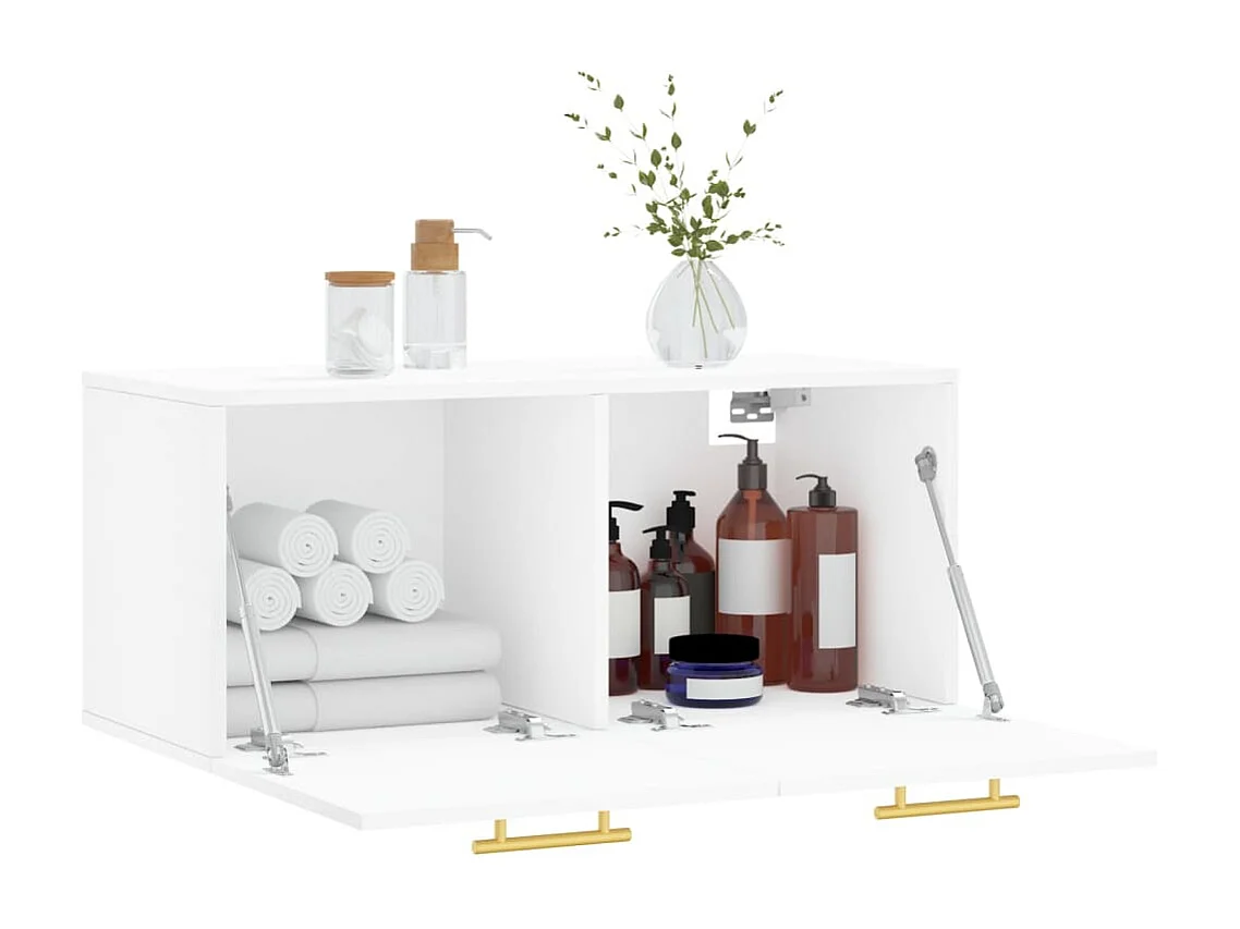 Wandschrank,Wandhängeschrank Weiß 80x36,5x35 cm Holzwerkstoff -gkd12844