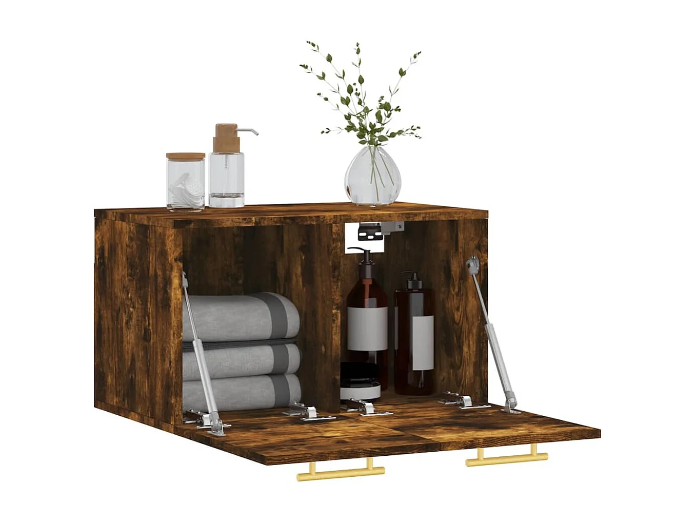 Wandschrank,Wandhängeschrank Räuchereiche 60x36,5x35 cm Holzwerkstoff -gkd377579