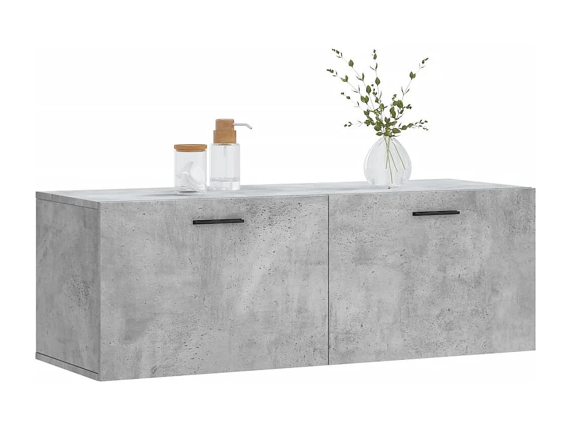 Wandschrank,Wandhängeschrank Betongrau 100x36,5x35 cm Holzwerkstoff -gkd787924
