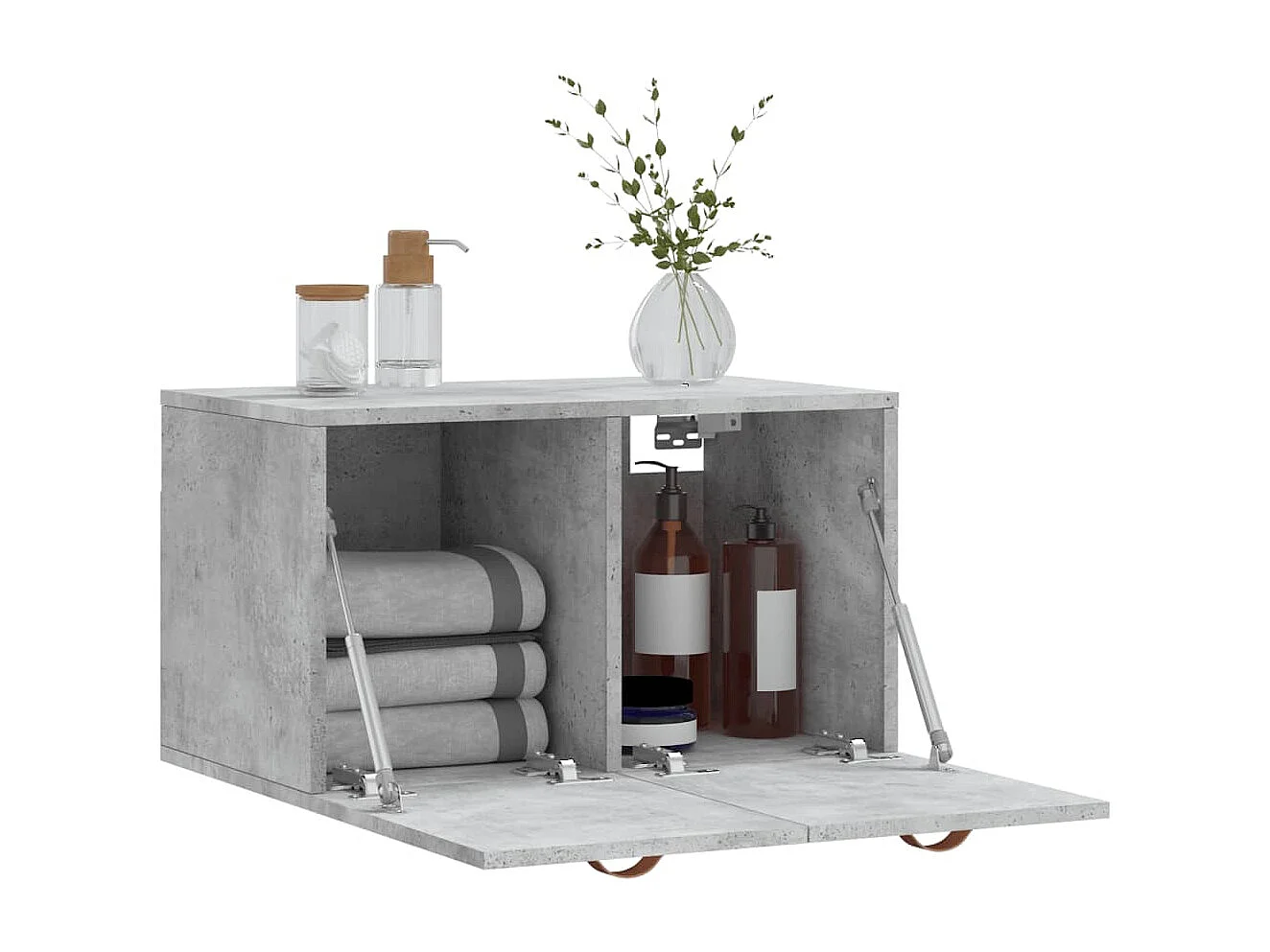 Wandschrank,Wandhängeschrank Betongrau 60x36,5x35 cm Holzwerkstoff -gkd597142