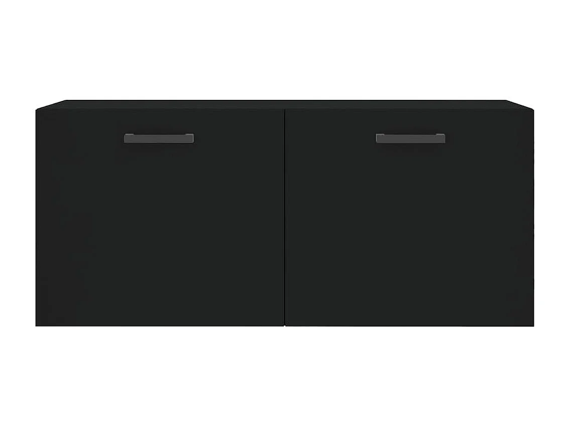 Wandschrank,Wandhängeschrank Schwarz 80x36,5x35 cm Holzwerkstoff -gkd101943