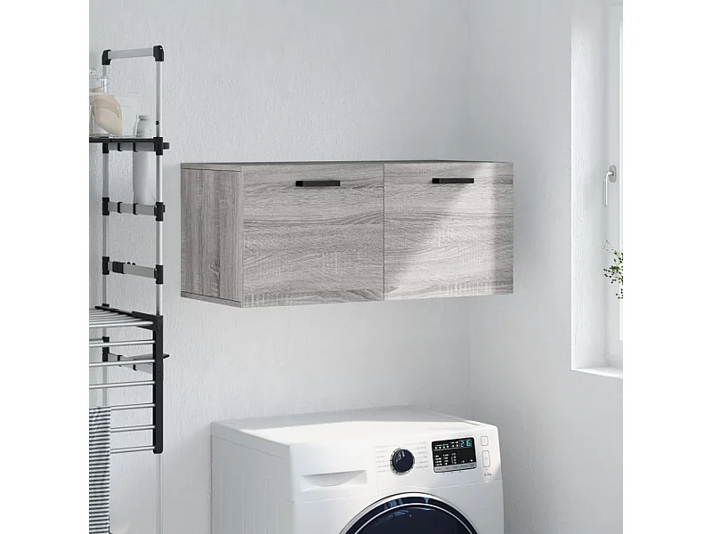 Wandschrank,Wandhängeschrank Grau Sonoma 80x36,5x35 cm Holzwerkstoff -gkd470040
