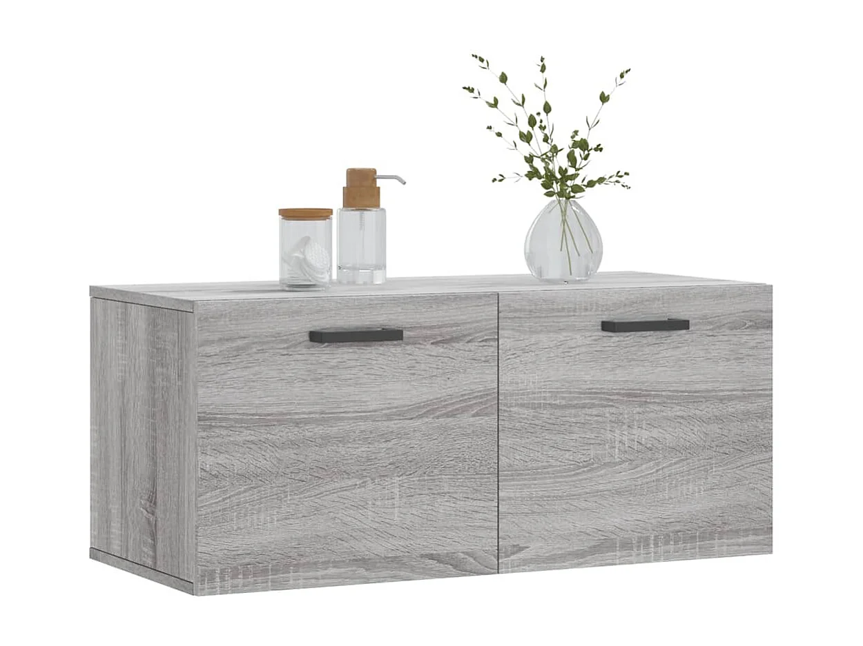 Wandschrank,Wandhängeschrank Grau Sonoma 80x36,5x35 cm Holzwerkstoff -gkd470040