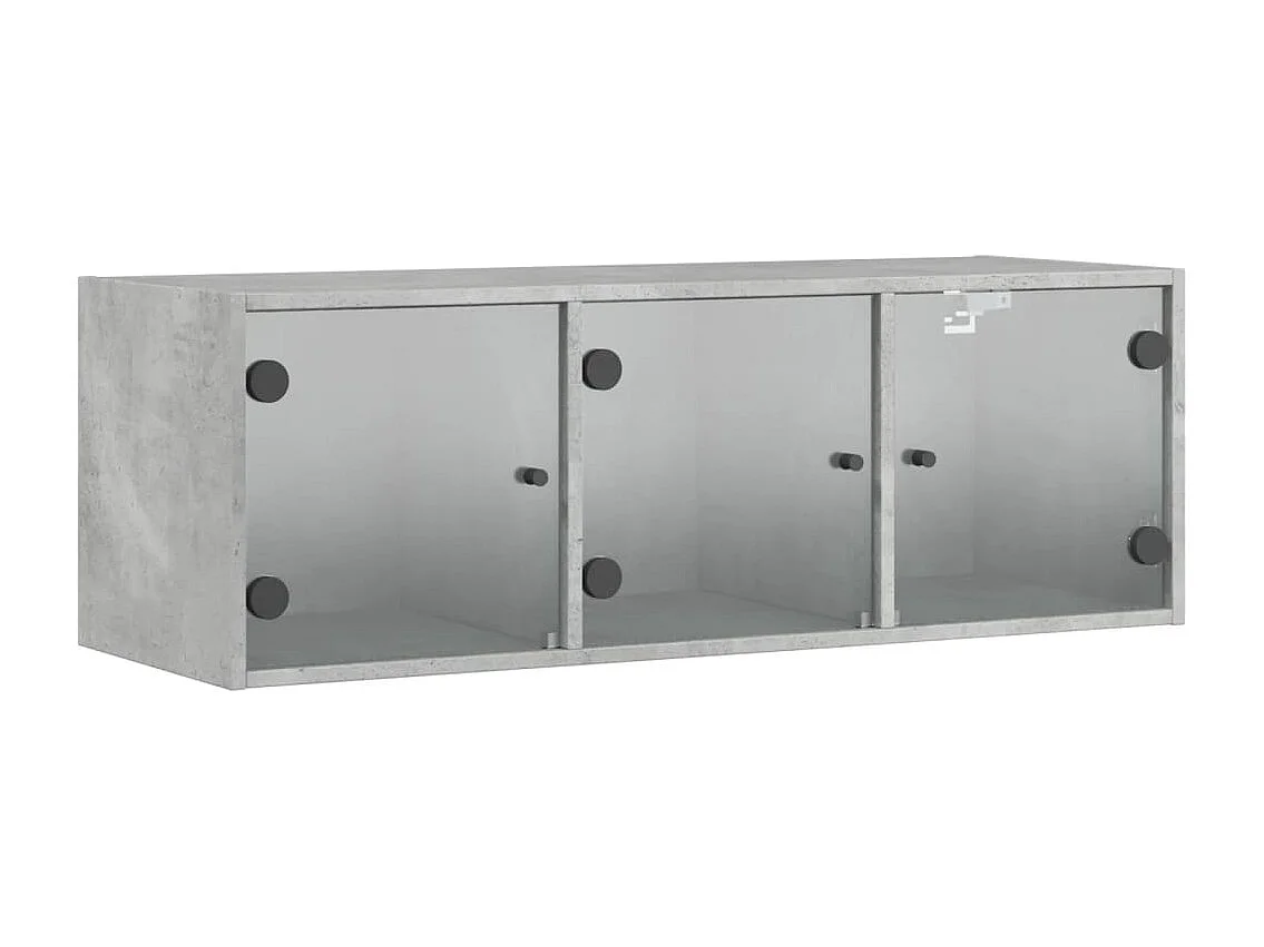 Wandschrank,Wandhängeschrank mit Glastüren Betongrau 102x37x35 cm -gkd405187