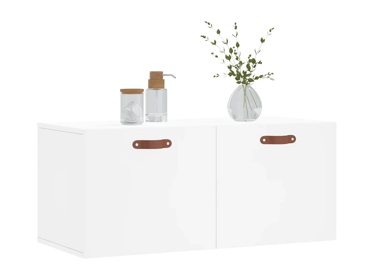 Wandschrank,Wandhängeschrank Weiß 80x36,5x35 cm Holzwerkstoff -gkd424115