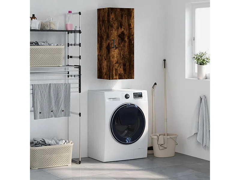 Wandschrank,Wandhängeschrank Räuchereiche 34,5x34x90 cm -gkd376009