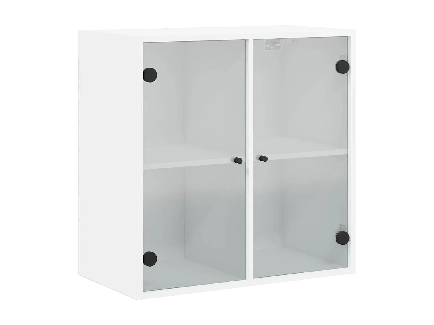 Wandschrank,Wandhängeschrank mit Glastüren Weiß 68x37x68,5 cm -gkd352347