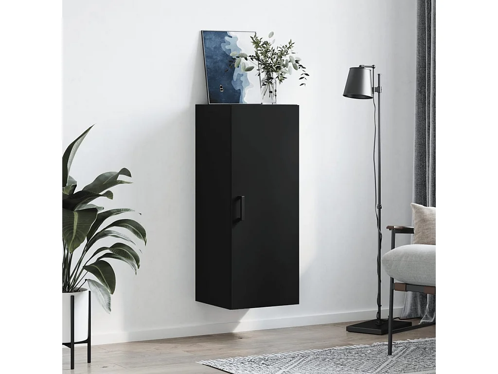 Wandschrank,Wandhängeschrank Schwarz 34,5x34x90 cm -gkd57379