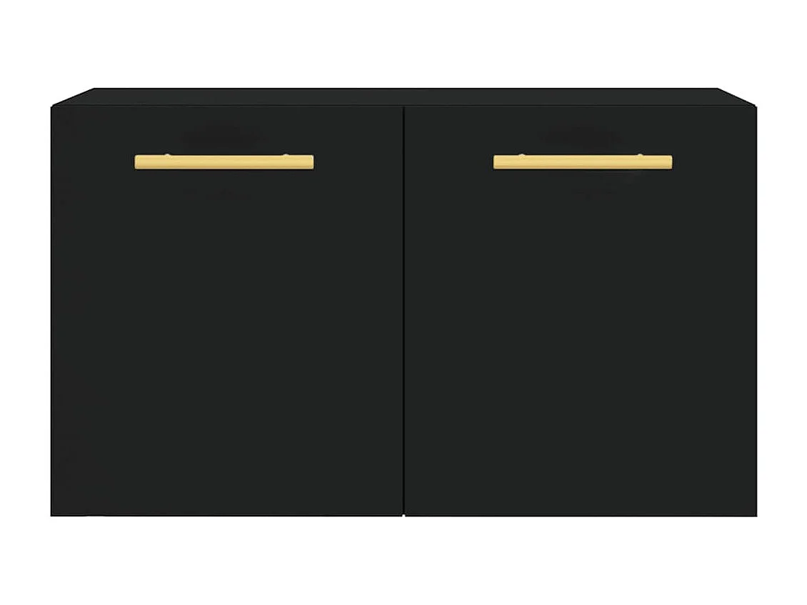 Wandschrank,Wandhängeschrank Schwarz 60x36,5x35 cm Holzwerkstoff -gkd373837