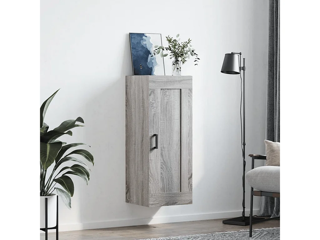 Wandschrank,Wandhängeschrank Grau Sonoma 34,5x34x90 cm Holzwerkstoff -gkd287691