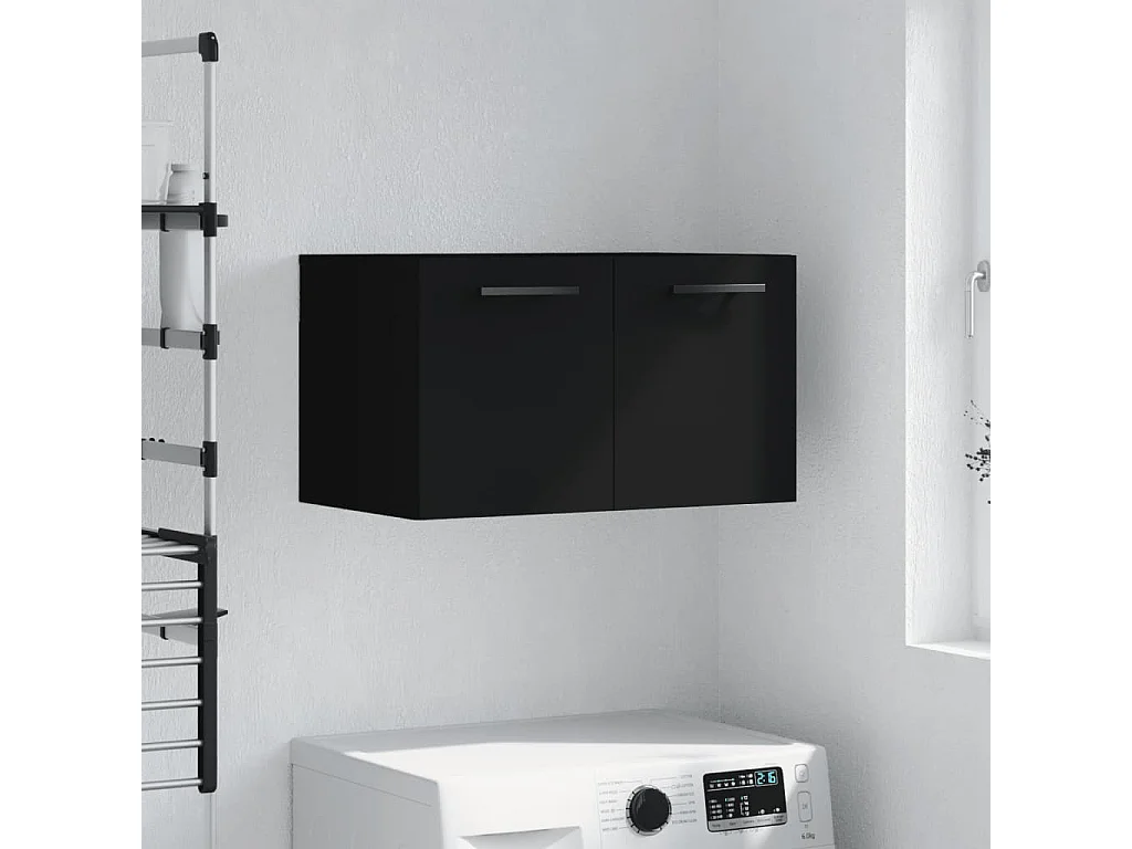 Wandschrank,Wandhängeschrank Schwarz 60x36,5x35 cm Holzwerkstoff -gkd293218