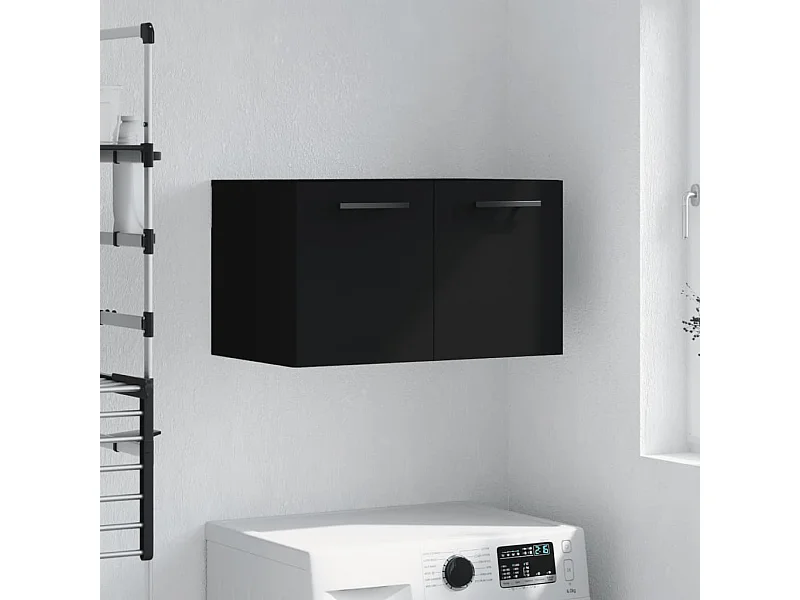 Wandschrank,Wandhängeschrank Schwarz 60x36,5x35 cm Holzwerkstoff -gkd293218