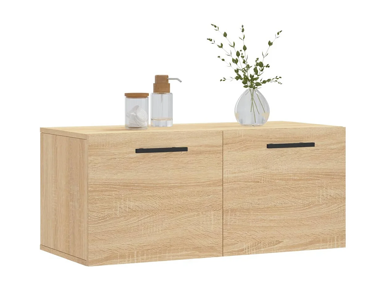 Wandschrank,Wandhängeschrank Sonoma-Eiche 80x36,5x35 cm Holzwerkstoff -gkd37954