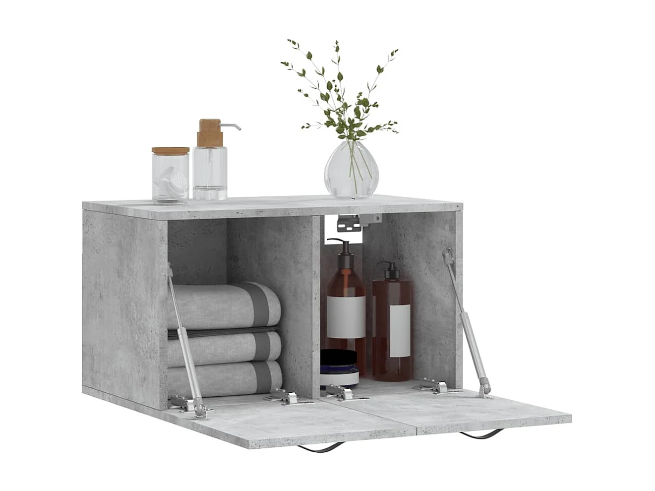 Wandschrank,Wandhängeschrank Betongrau 60x36,5x35 cm Holzwerkstoff -gkd392297