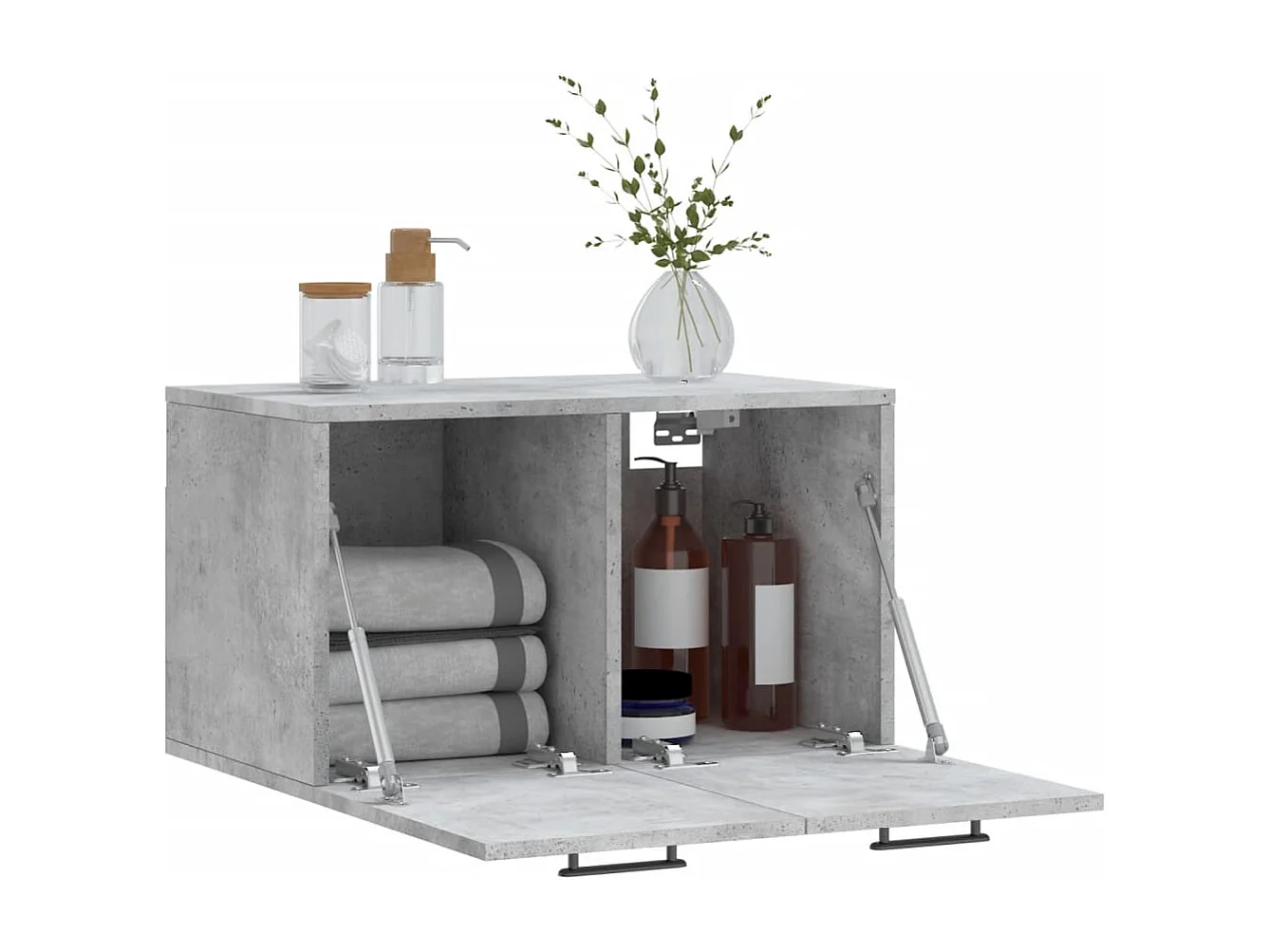 Wandschrank,Wandhängeschrank Betongrau 60x36,5x35 cm Holzwerkstoff -gkd883538