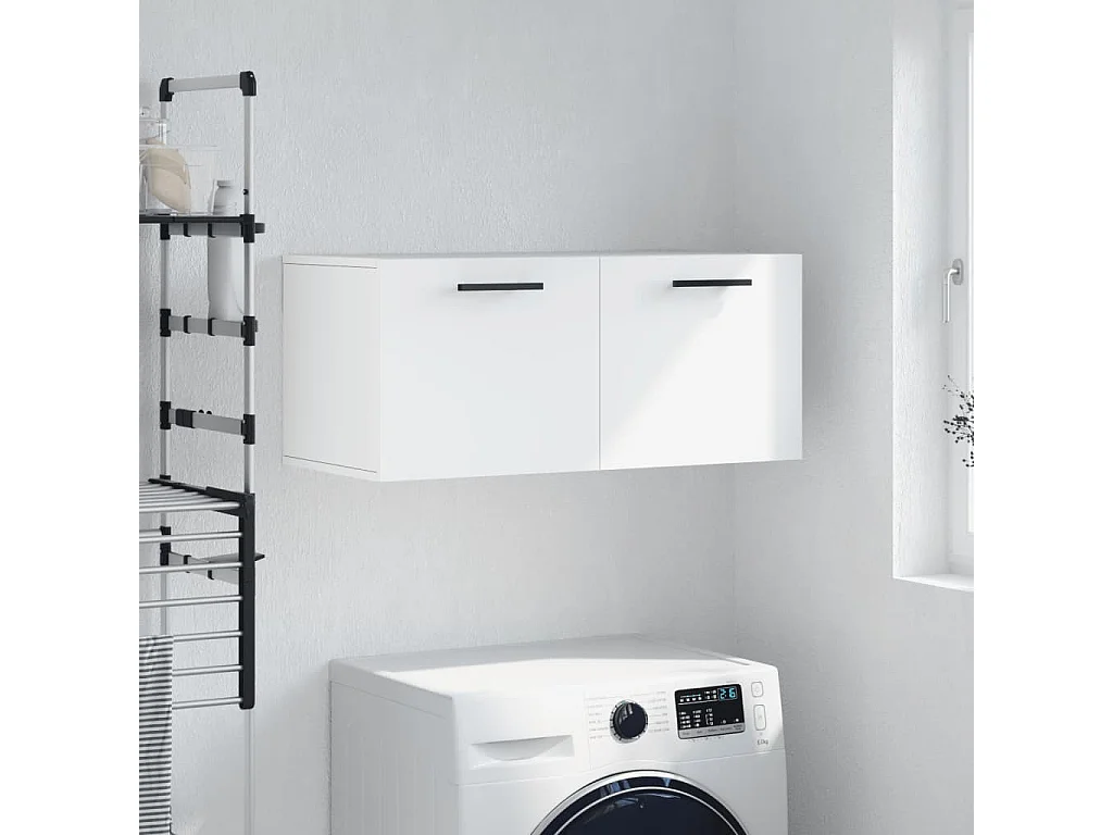 Wandschrank,Wandhängeschrank Weiß 80x36,5x35 cm Holzwerkstoff -gkd439456