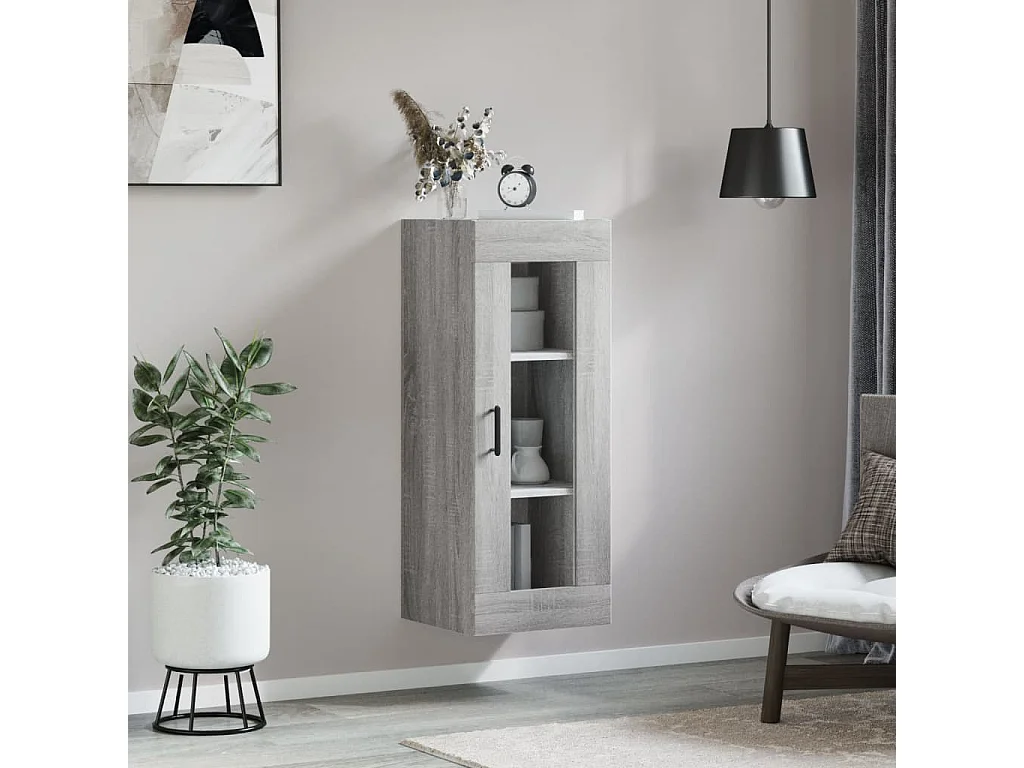 Wandschrank,Wandhängeschrank Grau Sonoma 34,5x34x90 cm -gkd820274