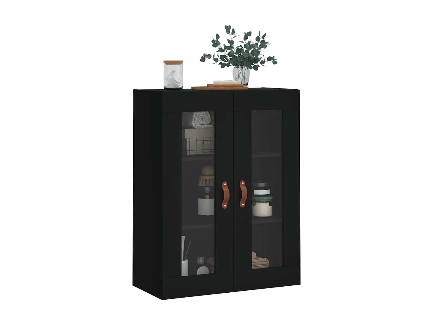 Wandschrank,Wandhängeschrank Schwarz 69,5x34x90 cm -gkd281778