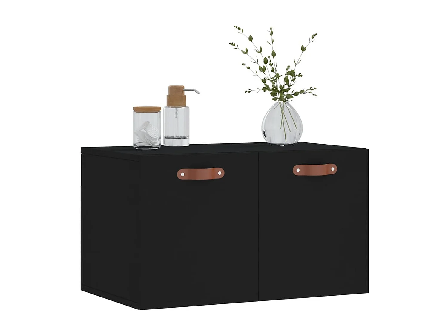Wandschrank,Wandhängeschrank Schwarz 60x36,5x35 cm Holzwerkstoff -gkd226528