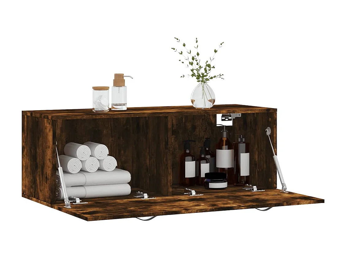 Wandschrank,Wandhängeschrank Räuchereiche 100x36,5x35 cm Holzwerkstoff -gkd422018