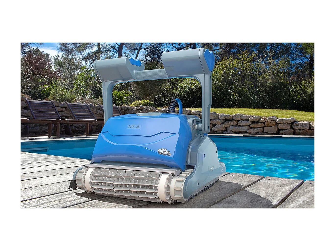 Dolphin Robot electrique de piscine fond, parois et ligne d'eau avec chariot - ms4