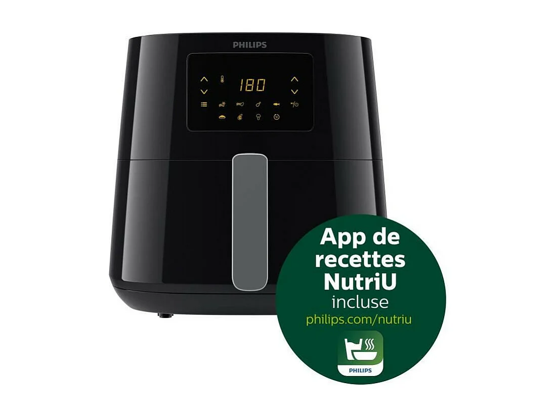 Friteuse sans huile PHILIPS Airfryer XL Série 3000 HD9270/70, 1,2 kg, Technologie Rapid Air, 7 préréglages, noir